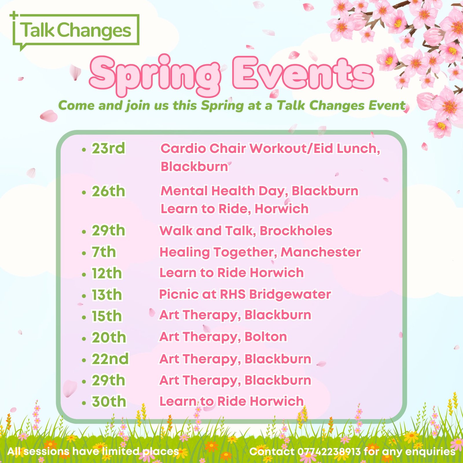 Talk changes Spring Events